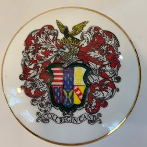QUEENS COLLEGE CAMBRIDGE TURN AROUND CERAMICS:FRANK DREWETT TRINKET SOUVENIR VTG